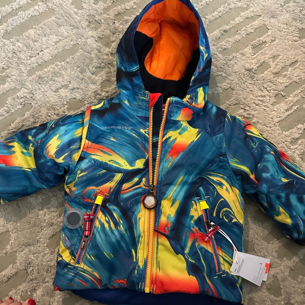 NWT Obermeyer Kids' Multicolor Ski Jacket - Blue & Orange